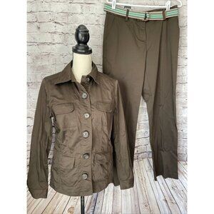 Liz Claiborne Brown Blazer Jacket Sz 6 Audra Pant Outfit Set Career